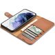 iCarer iCarer Haitang Leather Wallet Case skórzane etui do Samsung Galaxy S22+ (S22 Plus) portfel obudowa pokrowiec brązowy (AKSM05BN)
