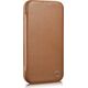 iCarer iCarer CE Premium Leather Folio Case skórzane etui iPhone 14 Pro z klapką magnetyczne MagSafe brązowy (WMI14220714-BN)