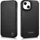 iCarer iCarer CE Premium Leather Folio Case skórzane etui iPhone 14 Plus z klapką magnetyczne MagSafe czarny (WMI14220715-BK)