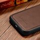 iCarer iCarer Leather Oil Wax etui pokryte naturalną skórą do iPhone 14 Plus (kompatybilne z MagSafe) brązowy (WMI14220719-BN)