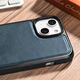 iCarer iCarer Leather Oil Wax etui pokryte naturalną skórą do iPhone 14 Plus (kompatybilne z MagSafe) niebieski (WMI14220719-BU)
