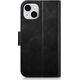 iCarer iCarer Oil Wax Wallet Case 2in1 etui iPhone 14 Plus skórzany pokrowiec z klapką Anti-RFID czarny (WMI14220723-BK)