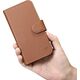 iCarer iCarer Wallet Case 2in1 etui iPhone 14 skórzany pokrowiec z klapką Anti-RFID brązowy (WMI14220725-BN)