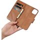 iCarer iCarer Wallet Case 2in1 etui iPhone 14 skórzany pokrowiec z klapką Anti-RFID brązowy (WMI14220725-BN)