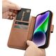 iCarer iCarer Wallet Case 2in1 etui iPhone 14 skórzany pokrowiec z klapką Anti-RFID brązowy (WMI14220725-BN)