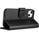 iCarer iCarer Wallet Case 2in1 etui iPhone 14 skórzany pokrowiec z klapką Anti-RFID czarny (WMI14220725-BK)