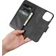 iCarer iCarer Wallet Case 2in1 etui iPhone 14 Pro skórzany pokrowiec z klapką Anti-RFID czarny (WMI14220726-BK)