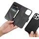 iCarer iCarer Wallet Case 2in1 etui iPhone 14 Pro skórzany pokrowiec z klapką Anti-RFID czarny (WMI14220726-BK)