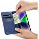 iCarer iCarer Wallet Case 2in1 etui iPhone 14 skórzany pokrowiec z klapką Anti-RFID niebieski (WMI14220725-BU)
