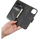 iCarer iCarer Wallet Case 2in1 etui iPhone 14 Plus skórzany pokrowiec z klapką Anti-RFID czarny (WMI14220727-BK)
