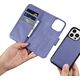 iCarer iCarer Wallet Case 2in1 etui iPhone 14 Pro skórzany pokrowiec z klapką Anti-RFID jasnofioletowy (WMI14220726-LP)
