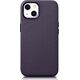 iCarer iCarer Case Leather pokrowiec etui z naturalnej skóry do iPhone 14 Plus ciemnofioletowy (kompatybilne z MagSafe)