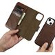 iCarer iCarer Oil Wax Wallet Case 2in1 etui iPhone 14 Plus skórzany pokrowiec z klapką Anti-RFID brązowy (WMI14220723-BN)