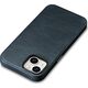 iCarer iCarer Oil Wax Premium Leather Case skórzane etui iPhone 14 magnetyczne z MagSafe ciemnoniebieski (WMI14220701-BU)