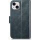 iCarer iCarer Oil Wax Wallet Case 2in1 etui iPhone 14 skórzany pokrowiec z klapką Anti-RFID niebieski (WMI14220721-BU)