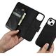 iCarer iCarer Oil Wax Wallet Case 2in1 etui iPhone 14 skórzany pokrowiec z klapką Anti-RFID czarny (WMI14220721-BK)