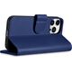 iCarer iCarer Wallet Case 2in1 etui iPhone 14 Pro skórzany pokrowiec z klapką Anti-RFID niebieski (WMI14220726-BU)