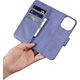 iCarer iCarer Wallet Case 2in1 etui iPhone 14 Pro Max skórzany pokrowiec z klapką Anti-RFID jasnofioletowy (WMI14220728-LP)