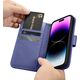 iCarer iCarer Wallet Case 2in1 etui iPhone 14 Pro Max skórzany pokrowiec z klapką Anti-RFID jasnofioletowy (WMI14220728-LP)