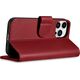 iCarer iCarer Wallet Case 2in1 etui iPhone 14 Pro Max skórzany pokrowiec z klapką Anti-RFID czerwony (WMI14220728-RD)