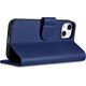iCarer iCarer Wallet Case 2in1 etui iPhone 14 Plus skórzany pokrowiec z klapką Anti-RFID niebieski (WMI14220727-BU)