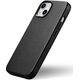 iCarer iCarer Case Leather pokrowiec etui z naturalnej skóry do iPhone 14 czarny (WMI14220705-BK) (kompatybilne z MagSafe)