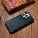 iCarer iCarer Leather Oil Wax etui pokryte naturalną skórą do iPhone 14 Pro Max (kompatybilne z MagSafe) niebieski (WMI14220720-BU)