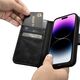 iCarer iCarer Oil Wax Wallet Case 2in1 etui iPhone 14 Pro skórzany pokrowiec z klapką Anti-RFID czarny (WMI14220722-BK)