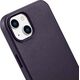 iCarer iCarer Case Leather pokrowiec etui z naturalnej skóry do iPhone 14 ciemnofioletowy (WMI14220705-DP) (kompatybilne z MagSafe)