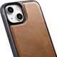 iCarer iCarer Leather Oil Wax etui pokryte naturalną skórą do iPhone 14 Plus (kompatybilne z MagSafe) brązowy (WMI14220719-TN)