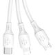 Kabel USB Dudao USB-A - USB-C + microUSB + Lightning 1.2 m Biały (DDA270)