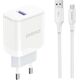 Ładowarka Dudao Ładowarka Dudao A20EU sieciowa USB-A 18W - biała + kabel USB-A - micro USB