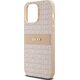 DKNY DKNY DKHCP14LPRTHSLP iPhone 14 Pro 6.1" różowy/pink hardcase Leather Mono Stripe & Metal Logo