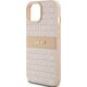 DKNY DKNY DKHCP15SPRTHSLP iPhone 15 / 14 / 13 6.1" różowy/pink hardcase Leather Mono Stripe & Metal Logo