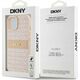 DKNY DKNY DKHCP15SPRTHSLP iPhone 15 / 14 / 13 6.1" różowy/pink hardcase Leather Mono Stripe & Metal Logo