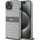 DKNY DKNY DKHCP15SPRTHSLE iPhone 15 / 14 / 13 6.1" beżowy/beige hardcase Leather Mono Stripe & Metal Logo
