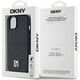 DKNY DKNY DKHMP14SPSHRPSK iPhone 14 / 15 / 13 czarny/black hardcase Leather Monogram Pattern Metal Logo MagSafe