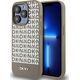 DKNY DKNY DKHMP15LPSOSPW iPhone 15 Pro 6.1" brązowy/brown hardcase Leather Printed Pattern Metal Logo MagSafe