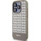 DKNY DKNY DKHMP15LPSOSPW iPhone 15 Pro 6.1" brązowy/brown hardcase Leather Printed Pattern Metal Logo MagSafe