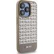 DKNY DKNY DKHMP15LPSOSPW iPhone 15 Pro 6.1" brązowy/brown hardcase Leather Printed Pattern Metal Logo MagSafe