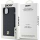 DKNY DKNY DKHMP15SPSHRPSK iPhone 15 / 14 / 13 6.1" czarny/black hardcase Leather Pattern Metal Logo MagSafe