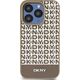 DKNY DKNY DKHMP15SPSOSPW iPhone 15 / 14 / 13 6.1" brązowy/brown hardcase Leather Printed Pattern Metal Logo MagSafe