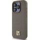 DKNY DKNY DKHMP15XPSHRPSW iPhone 15 Pro Max 6.7" brown/brown hardcase Leather Pattern Metal Logo MagSafe