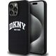 DKNY DKNY Liquid Silicone White Printed Logo MagSafe - Etui iPhone 15 Pro Max (czarny)