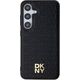 DKNY DKNY DKHMS24MPSHRPSK S24+ S926 czarny/black hardcase Leather Pattern Metal Logo MagSafe