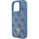 Guess Guess GUHCP16LP4TDSCPB iPhone 16 Pro 6.3" niebieski/blue hardcase Leather Metal Logo Strass Crossbody