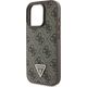 Guess Guess GUHCP16LP4TDSCPW iPhone 16 Pro 6.3" brązowy/brown hardcase Leather Metal Logo Strass Crossbody