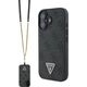 Guess Guess GUHCP16SP4TDSCPK iPhone 16 6.1" czarny/black hardcase Leather Metal Logo Strass Crossbody