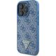 Guess Guess GUHCP16XP4TDSCPB iPhone 16 Pro Max 6.9" niebieski/blue hardcase Leather Metal Logo Strass Crossbody