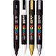 UNI-BALL POSCA PC-5M Μαύρο, Χρυσό, Ασημί, Λευκό 4 τεμ.